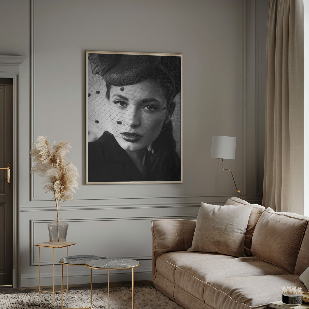"Untitled" Vintage Portrait Canvas Print - Black & White