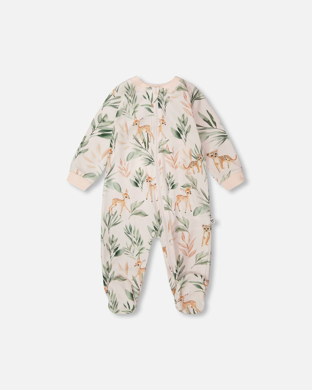 Organic Cotton One-Piece Pyjama - Peach Deer Print