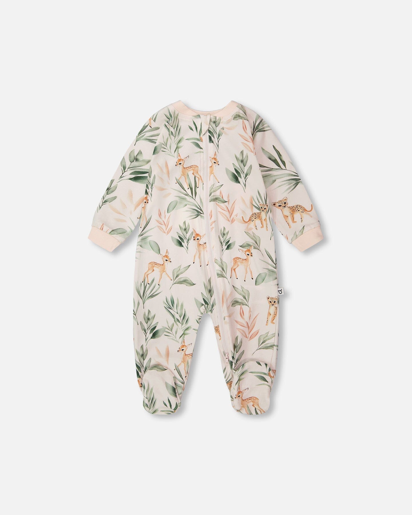 Organic Cotton One-Piece Pyjama - Peach Deer Print