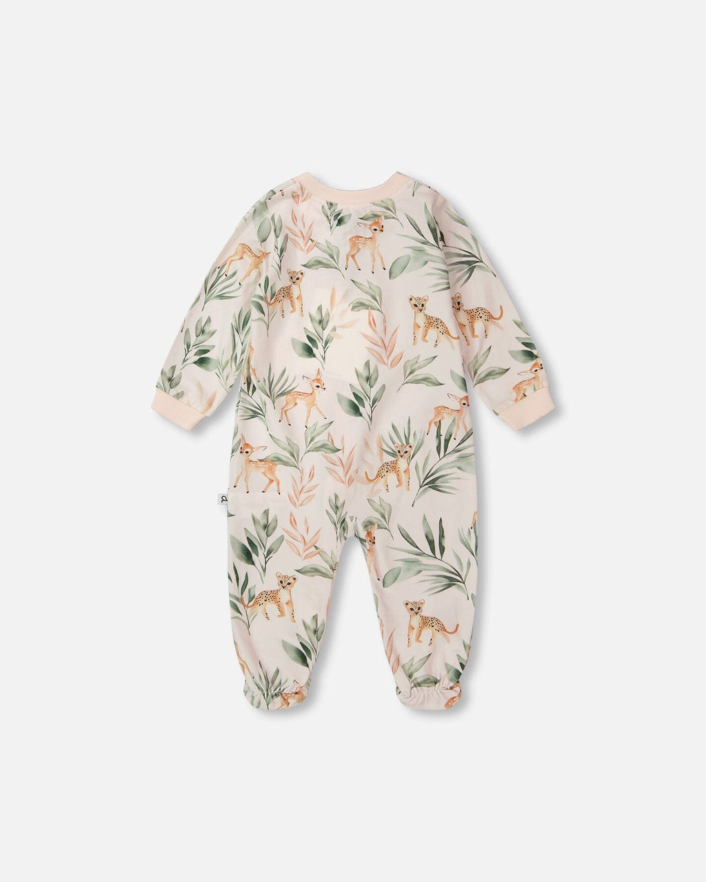 Organic Cotton One-Piece Pyjama - Peach Deer Print