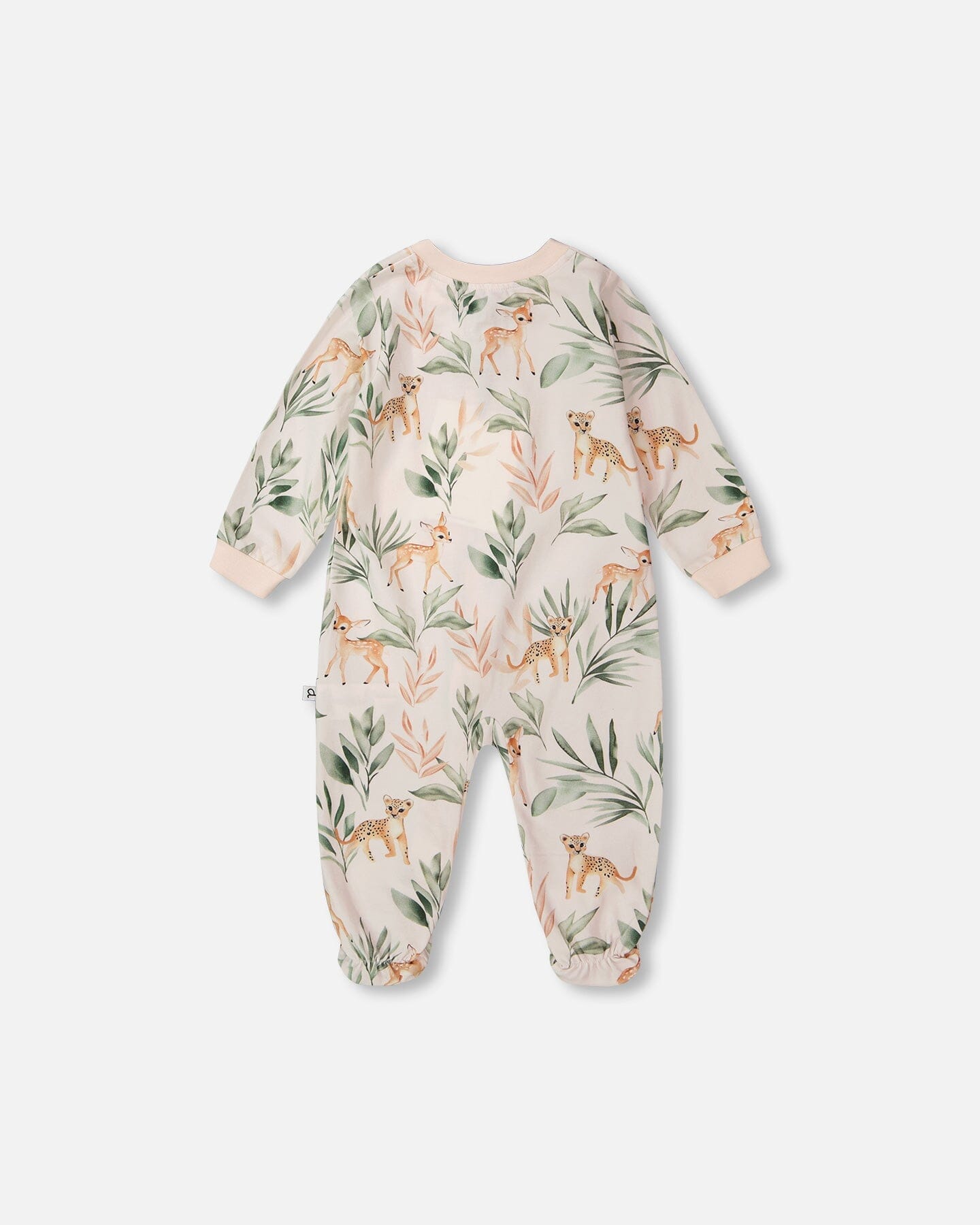 Organic Cotton One-Piece Pyjama - Peach Deer Print