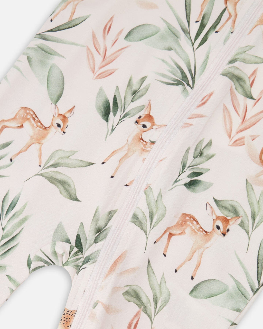 Organic Cotton One-Piece Pyjama - Peach Deer Print