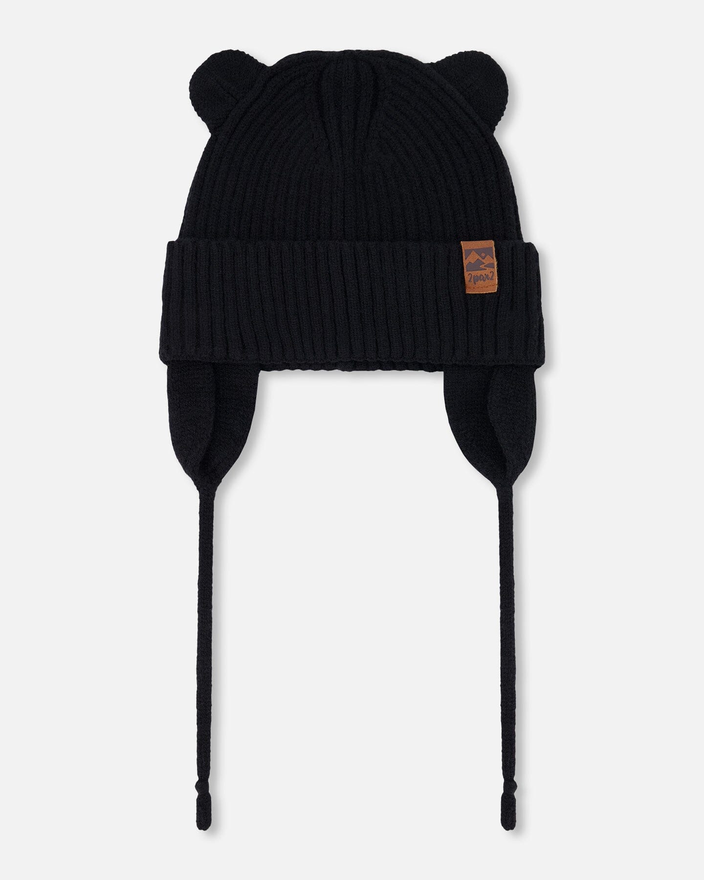Baby Black Knit Hat with 3D Ears - Deux par Deux
