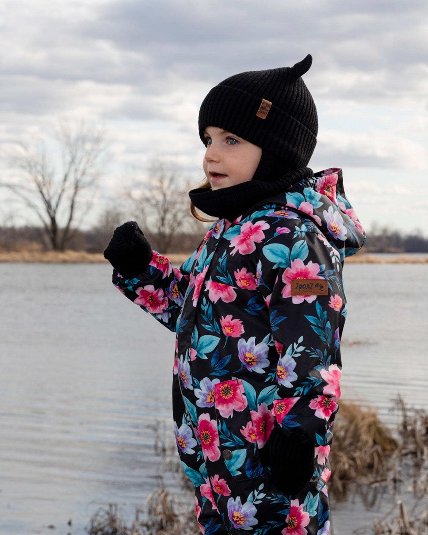 Baby Black Knit Hat with 3D Ears - Deux par Deux