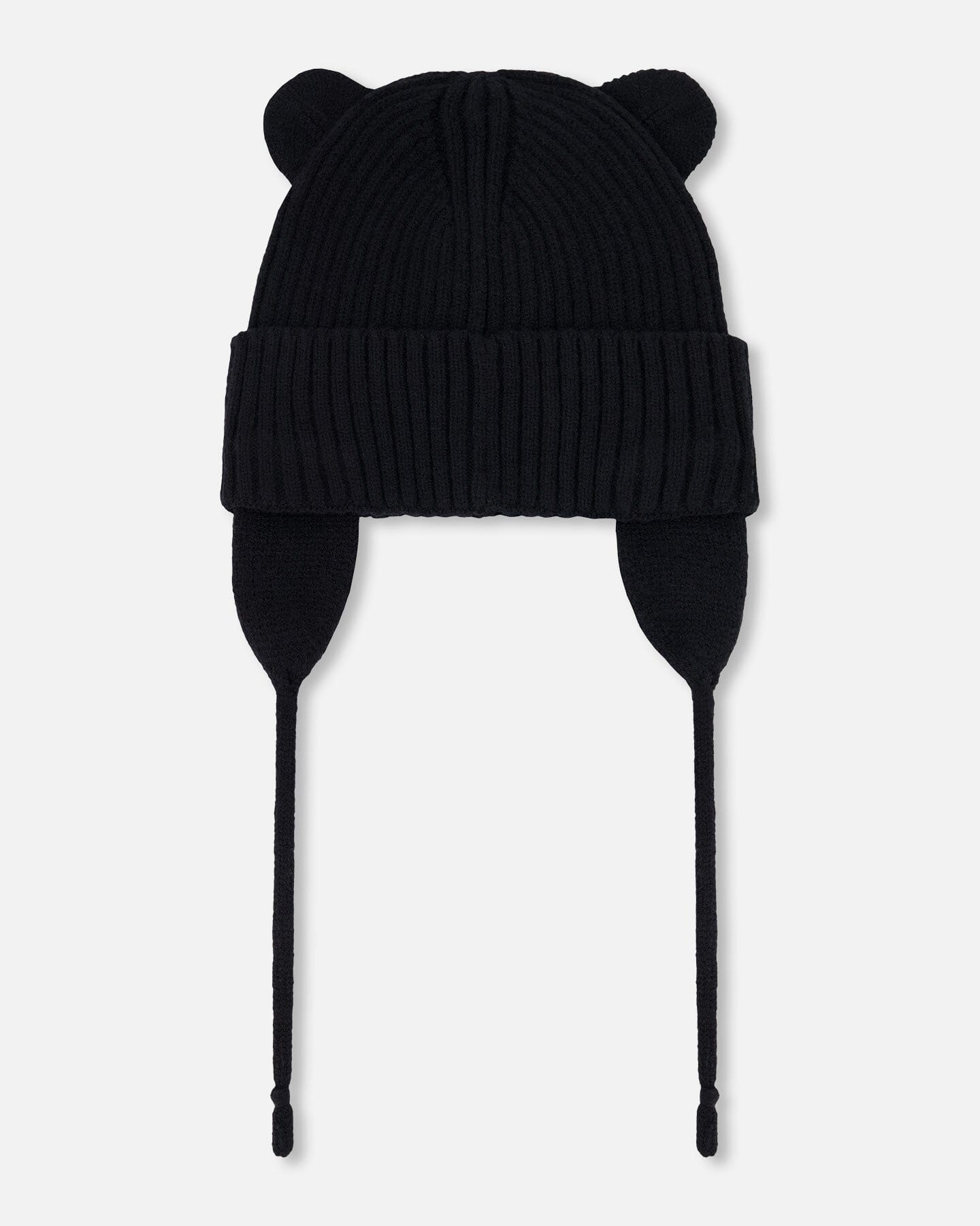 Baby Black Knit Hat with 3D Ears - Deux par Deux