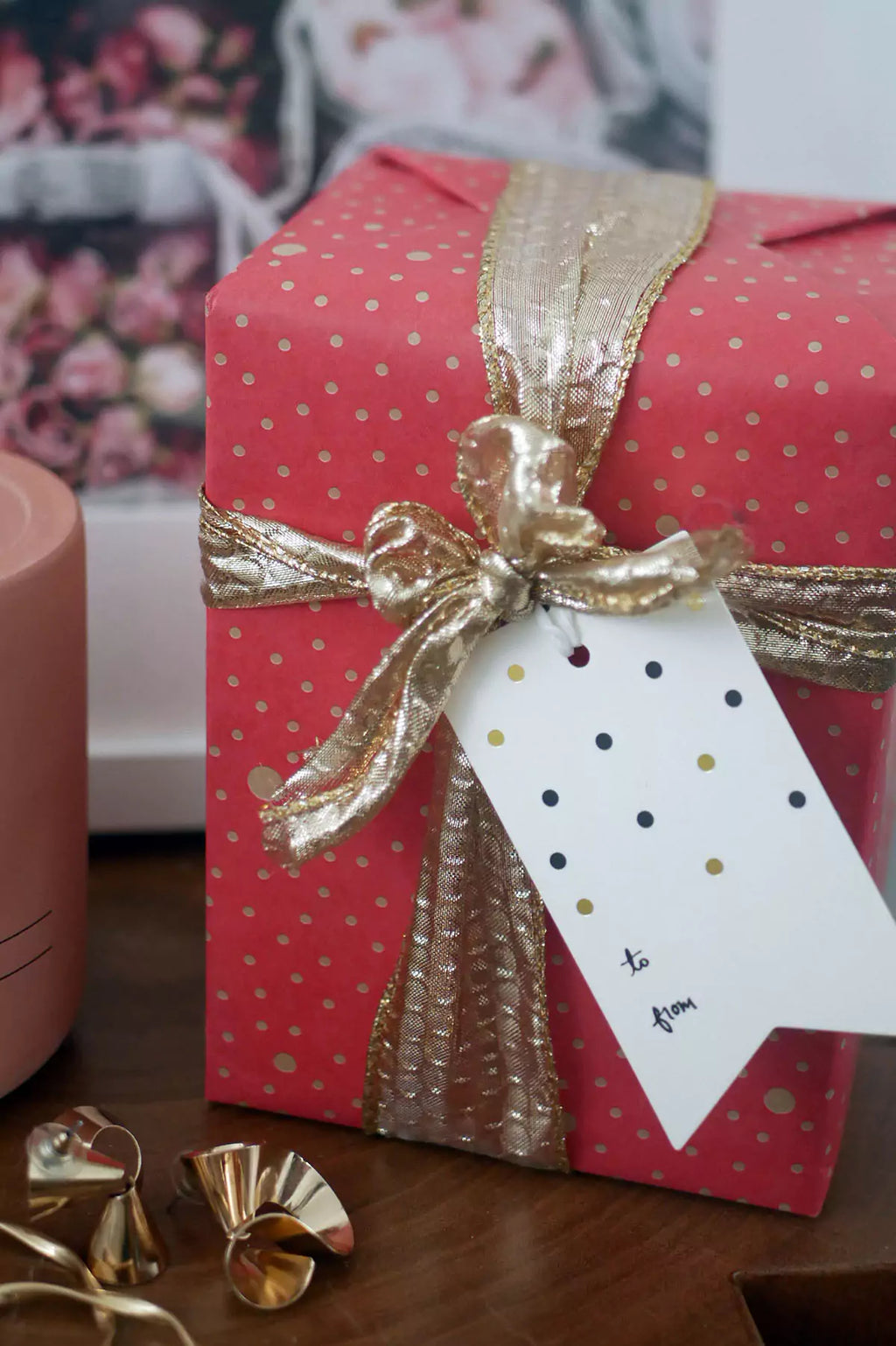 Gold & Black Confetti Gift Tags - Polka Dot (5 Pack)