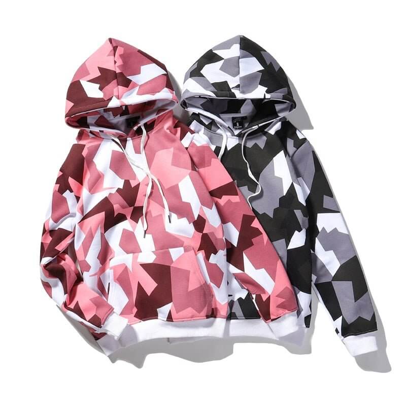 Camo Fleece Hoodie - Hip Hop Streetwear Sweatshirt