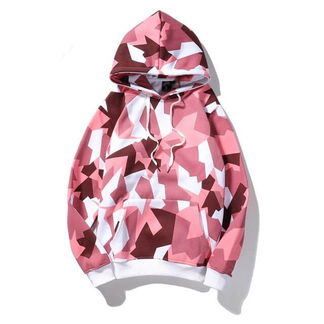 Camo Fleece Hoodie - Hip Hop Streetwear Sweatshirt