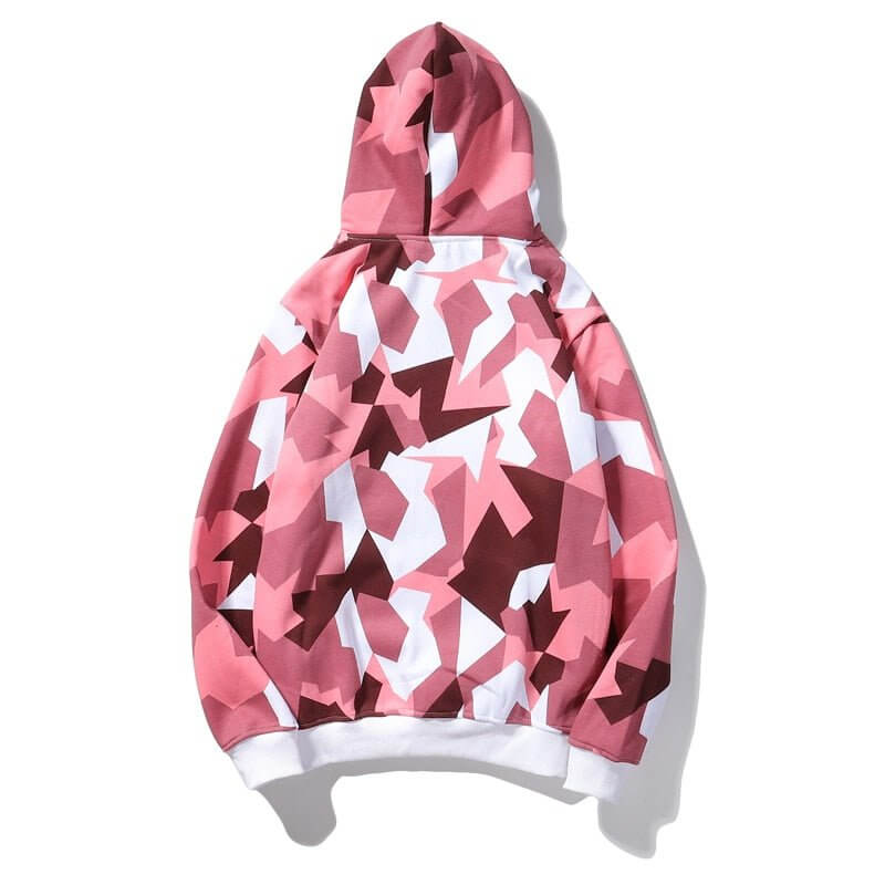 Camo Fleece Hoodie - Hip Hop Streetwear Sweatshirt