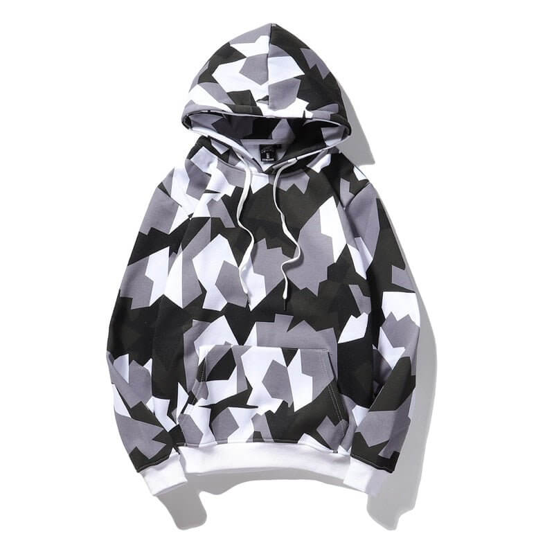Camo Fleece Hoodie - Hip Hop Streetwear Sweatshirt
