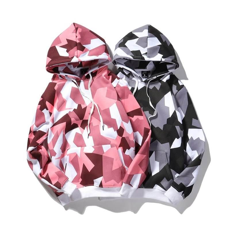 Camo Fleece Hoodie - Hip Hop Streetwear Sweatshirt