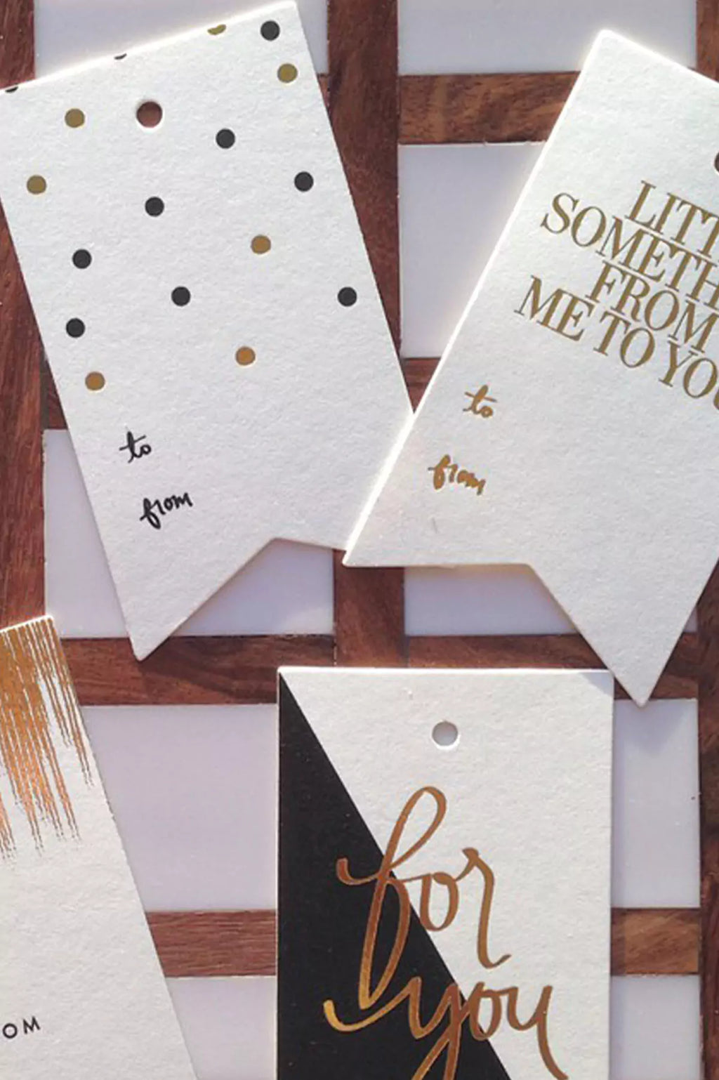 "For You" Gift Tags - Gold Script (5 Pack)
