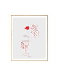 Parisienne (Rouge) - Minimalist Line Art Print