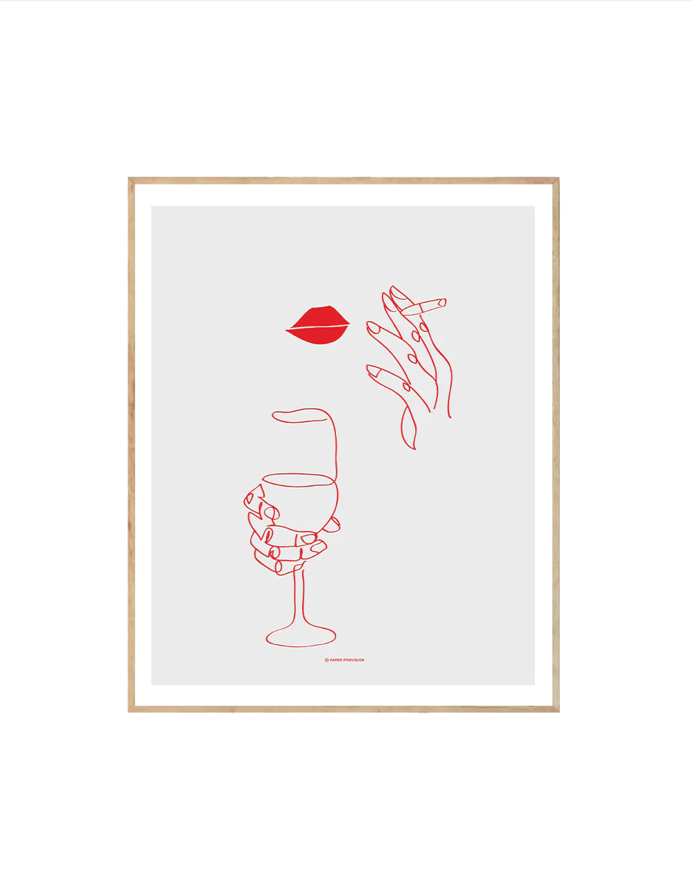 Parisienne (Rouge) - Minimalist Line Art Print