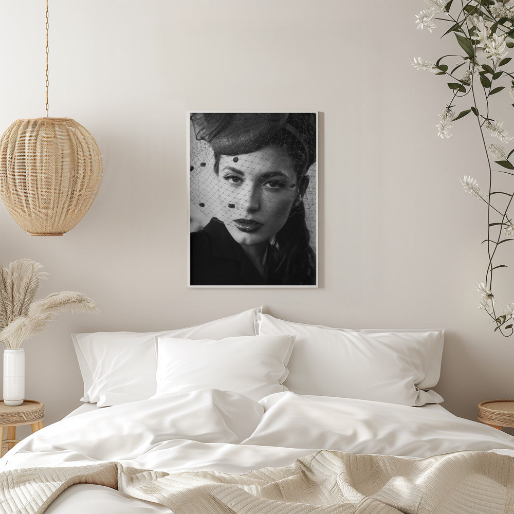 "Untitled" Vintage Portrait Canvas Print - Black & White