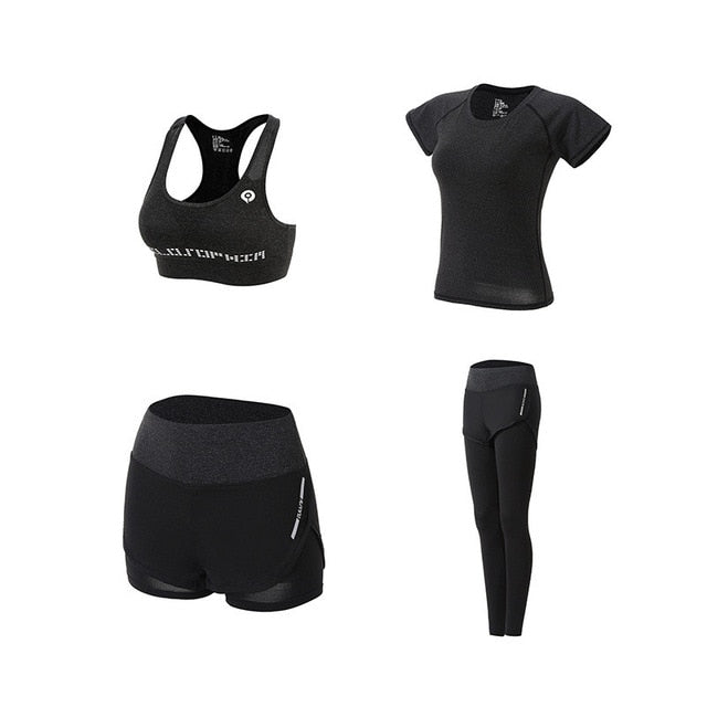 5-Piece Women's Yoga Set - Quick Dry Activewear