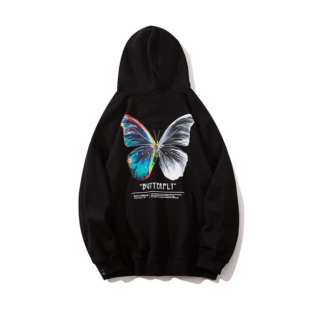 Butterfly Graphic Hoodie - Hip Hop Streetwear
