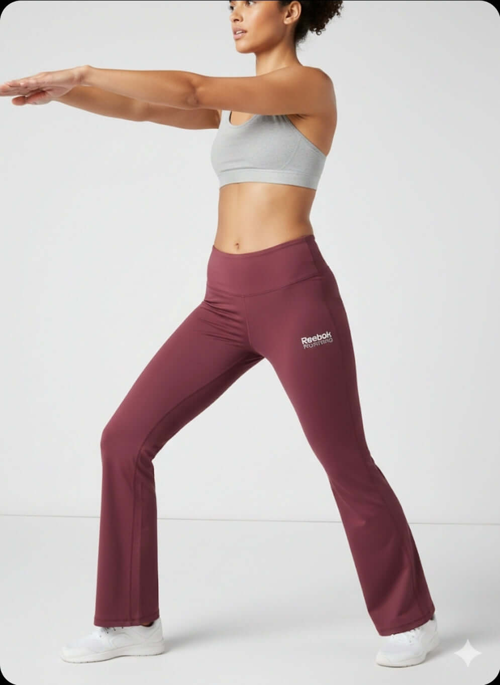 "Pre-loved" Reebok Flare Leg Workout Pants - Mauve/Burgundy
