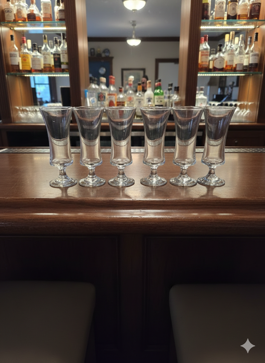 Vintage Etched Cordial Glasses