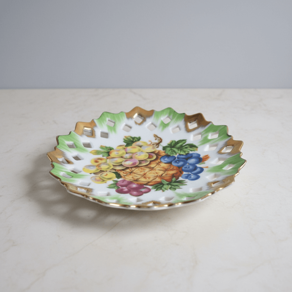Vintage Reticulated Fruit Bowl with Professional Background