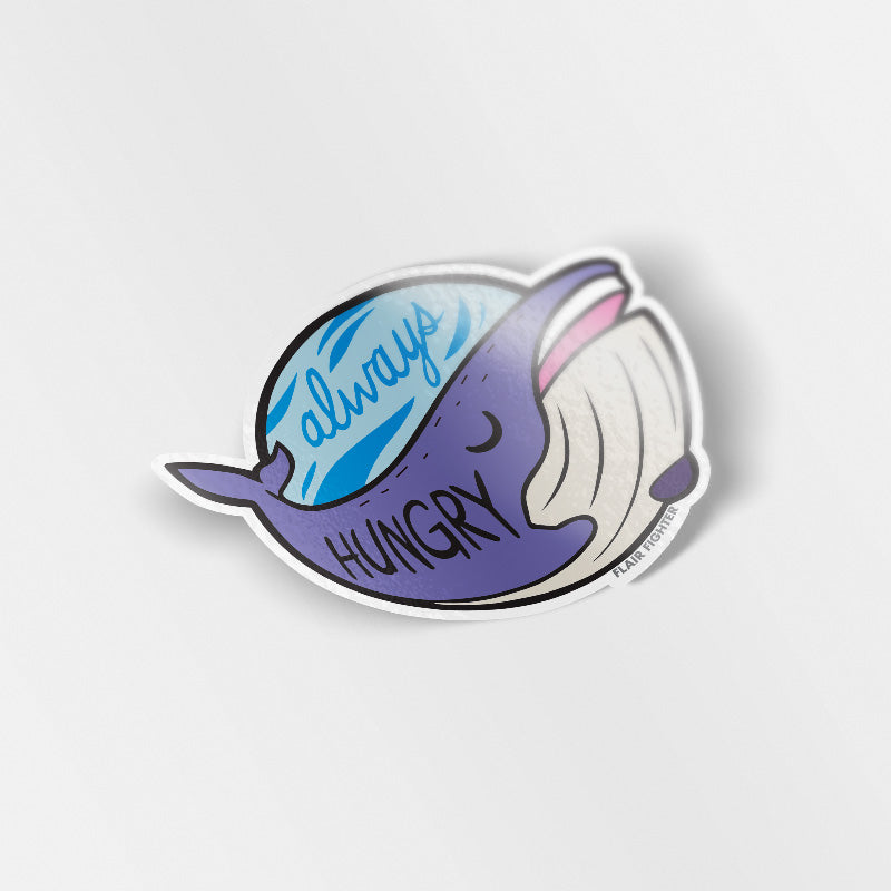 "Always Hungry" Blue Whale Vinyl Sticker - 3 Inch